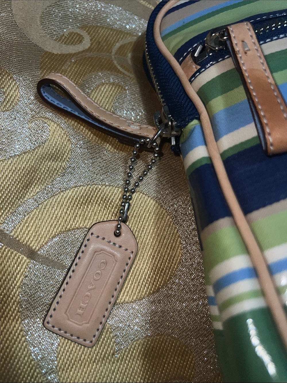 VTG Coach Hampton Watercolor Stripe iPad Tablet Case Tech Sleeve 5026 - Picture 4 of 15